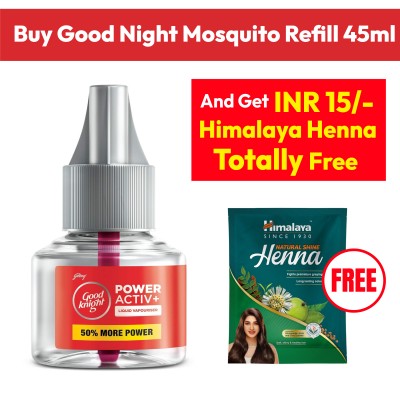 Good Night Mosquito Refill 45ml + Himalaya Henna Free