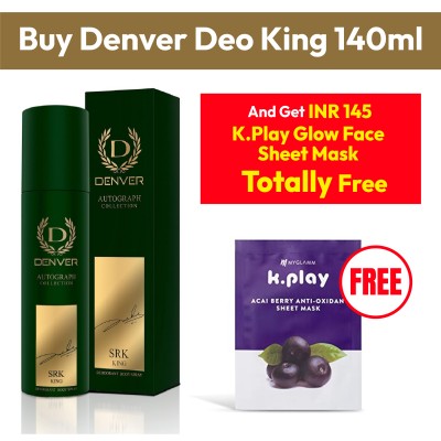 Denver Deo King 140ml + K.Play Glow Face Sheet Mask Free