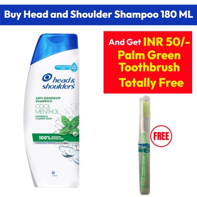 Head and Shoulder shampoo 180 ML + Palm Green Toothbrush Free