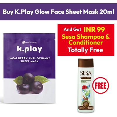 K.Play Glow Face Sheet Mask Free + Sesa Shampoo Conditioner